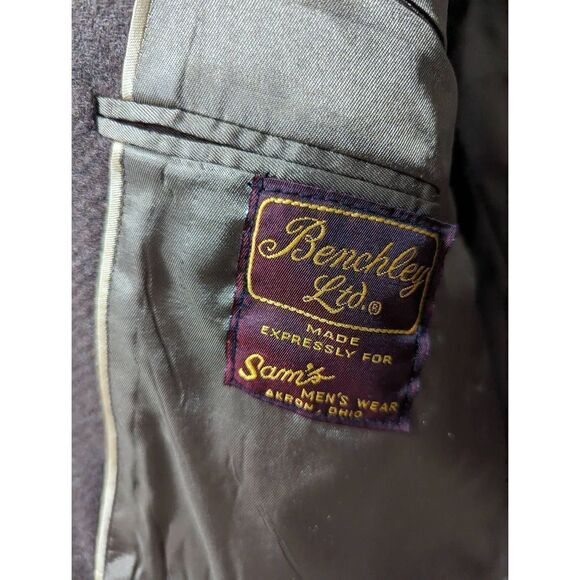 Benchley LTD. Men's Brown Wool Button-Down Blazer Suit Jacket Size 44 - Picture 2 of 5